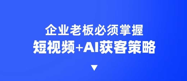 企业短视频AI获客霸屏流量课，6步短视频 AI突围法，3大霸屏抢客策略